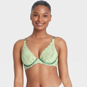 32C Bra Unlined Green Lace‎ Sexy New Auden High Apex
